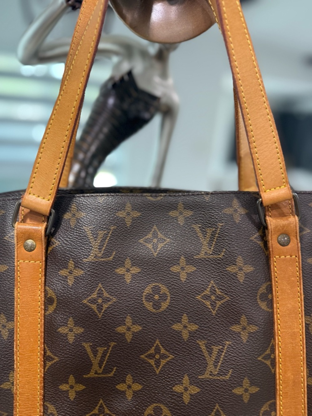 Louis Vuitton Monogram Sac Shopping Tote Bag VINTAGE - Picture 5 of 12
